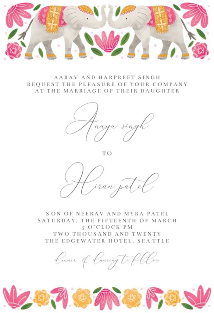 Wedding invitation